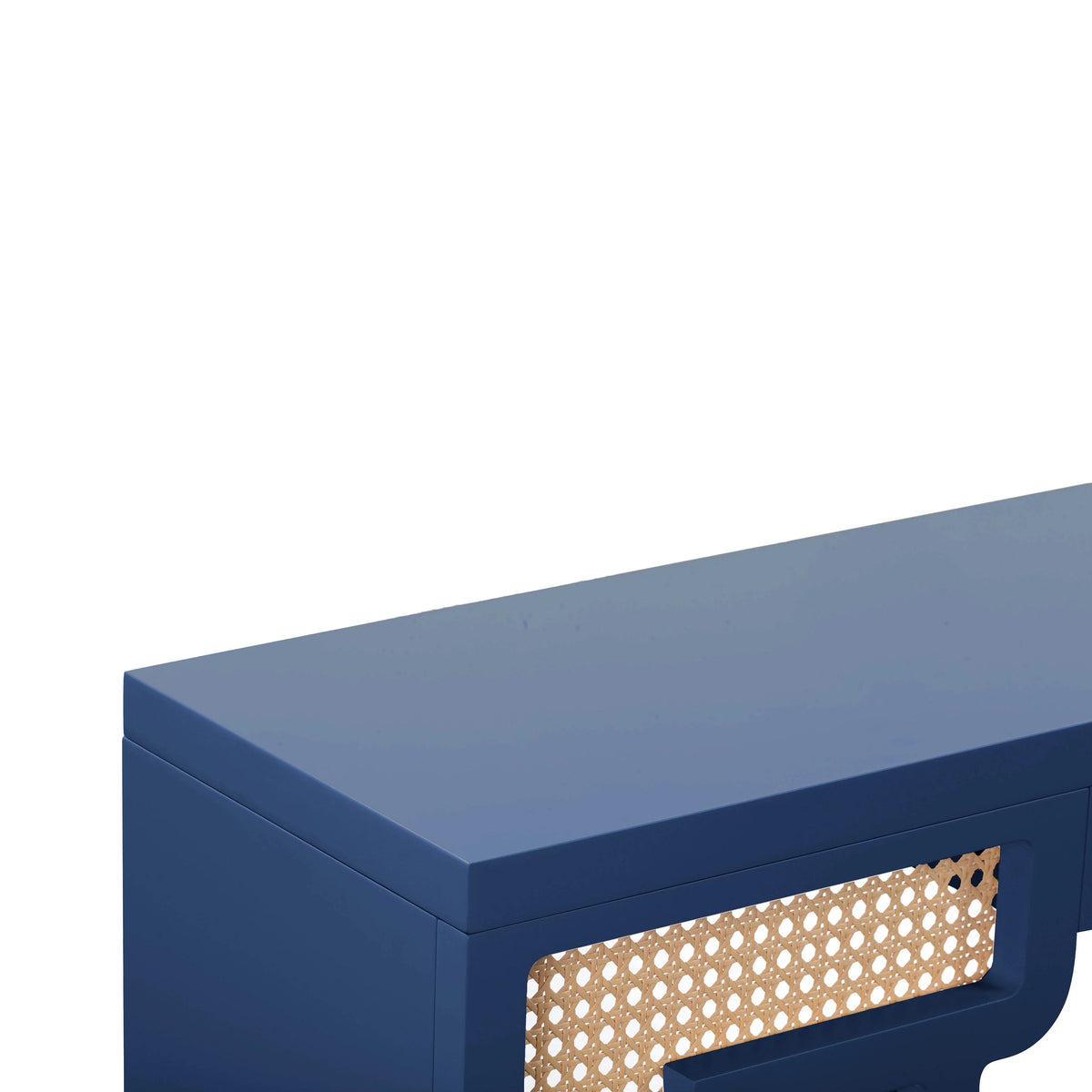Navy Rattan Console Table W971
