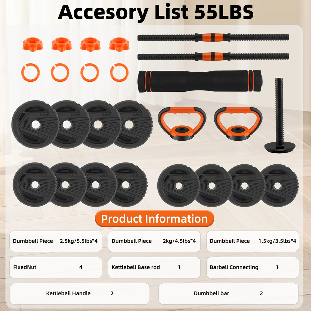 55 Lbs Adjustable Dumbbell Set K566659