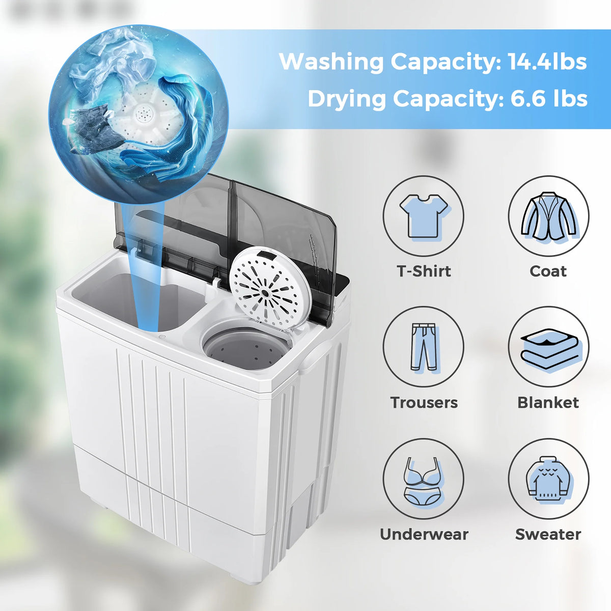 Portable Compact Mini Twin Tub Washing Machine S4274