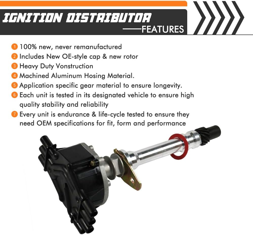 Ignition Distributor Compatible with Chevy GMC 4.3L V6 Vortec Pack of 2 B417