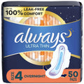 Ultra Thin Overnight Pads with Wings, Size 4, 36 Count S1420