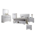 White 6 Piece Bedroom Set with Eastern King Platform Bed I925299