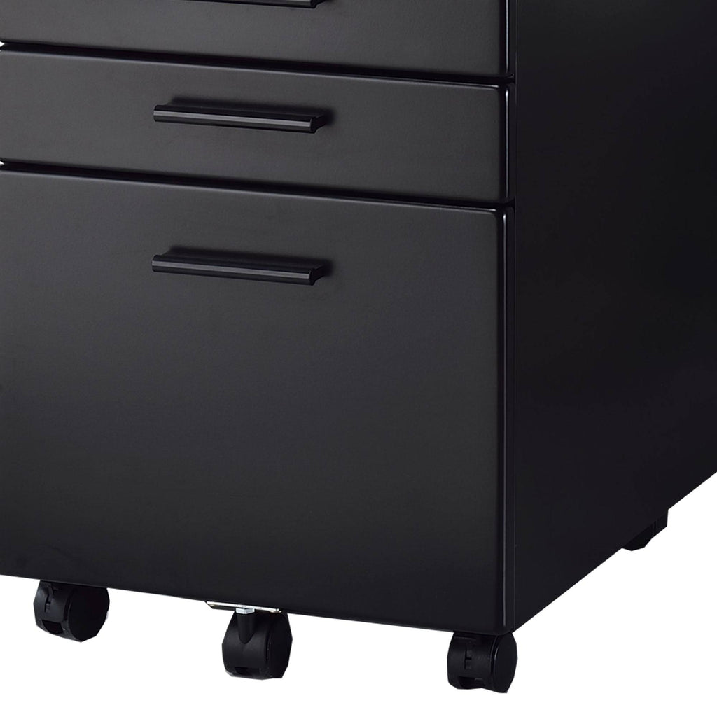 Black File Cabinet with Lock System and Caster Support X6710