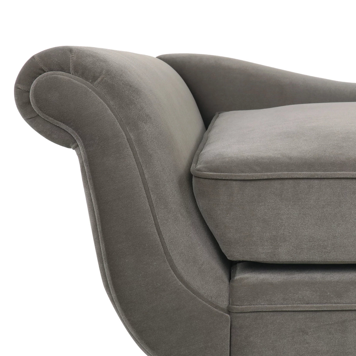 Velvet Chaise Lounge with Scroll Arms C80356