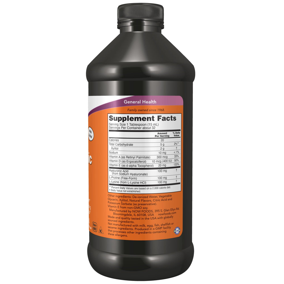 Liquid Hyaluronic Acid, Berry Flavor, 100 Mg Per Serving, 16-Ounce Z36595