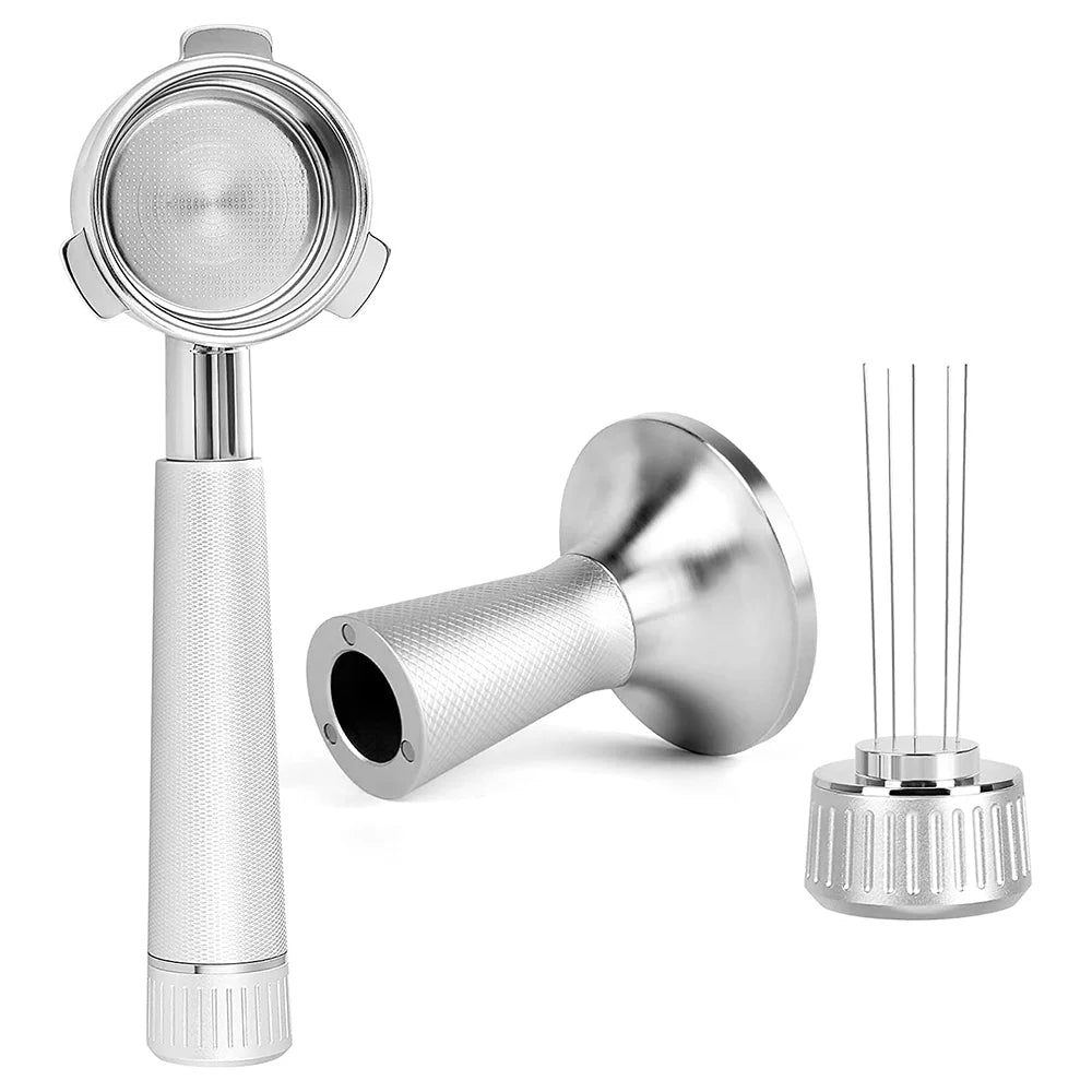 2 in 1 Coffee Tamper Set with Curved Base, Magnetic Distributor, Stainless Steel, 54mm Portafilter K2443