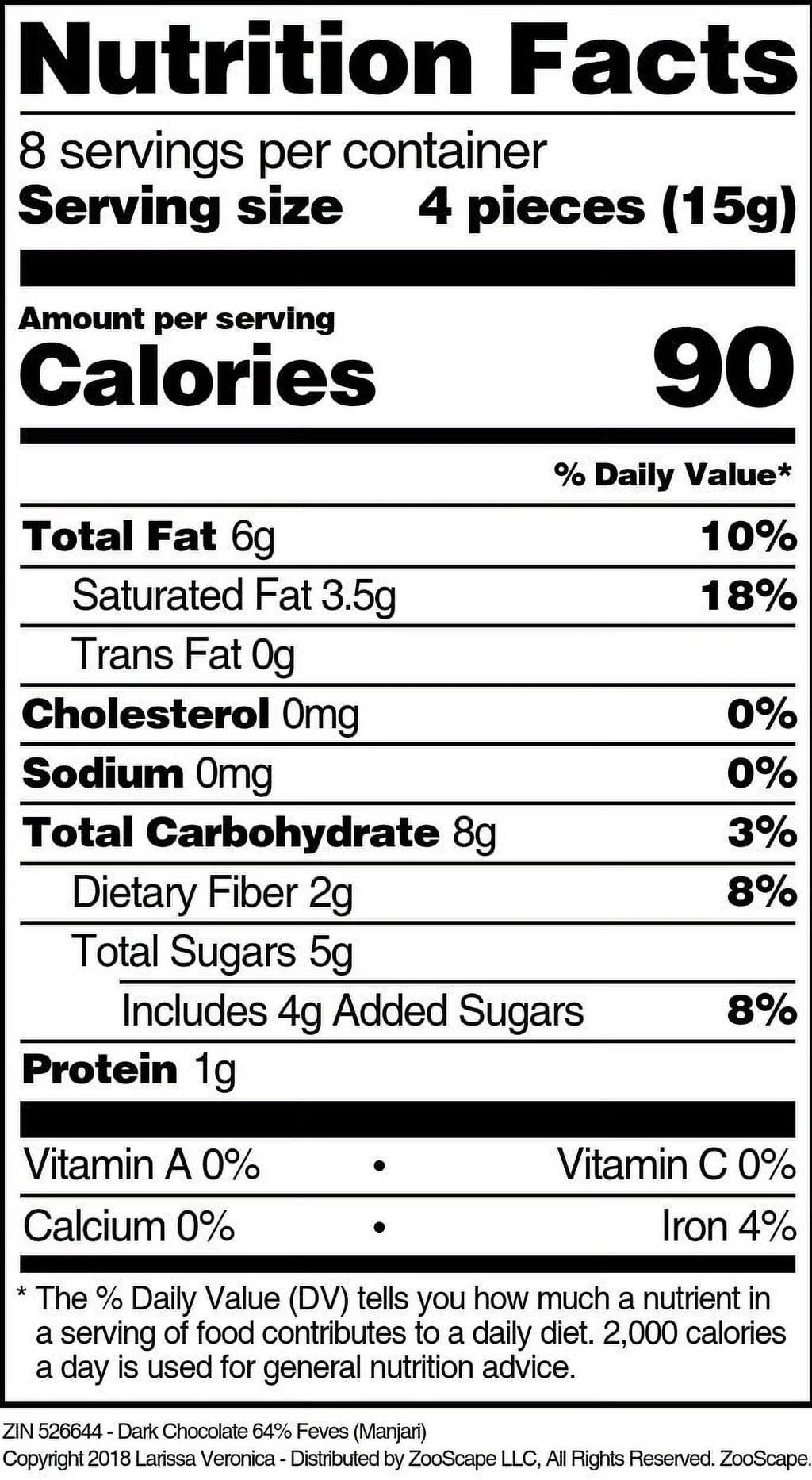 Dark Chocolate 64% Feves 4 oz 3-Pack J20509