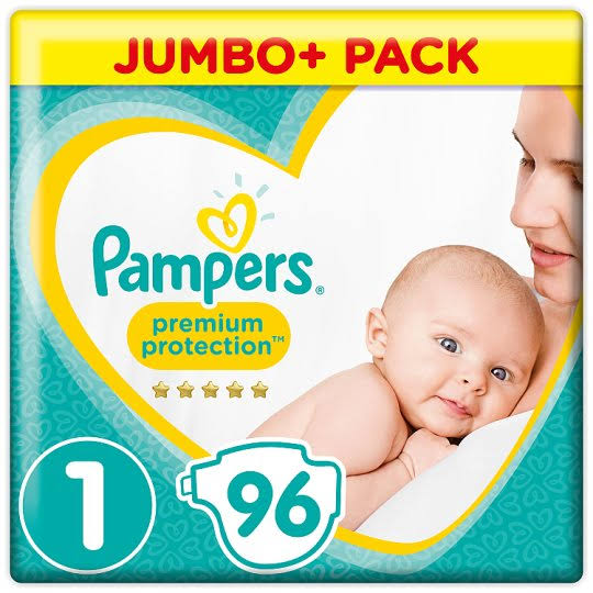 New Baby Size 1 Jumbo+ Pack 96 Nappies R45698