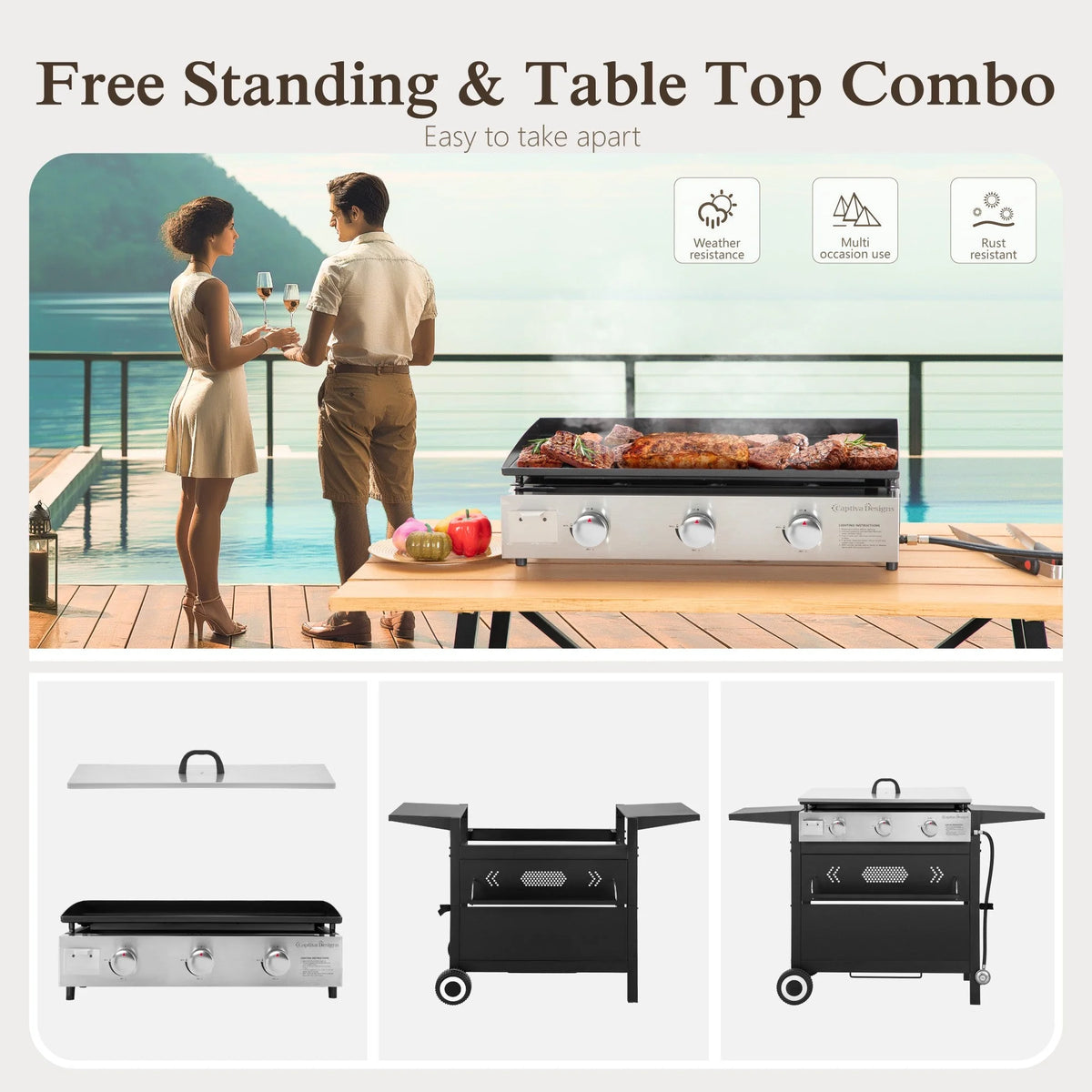 3-Burner Propane Gas Griddle M374281