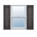 Tuxedo Grey Vinyl Raised Panel Shutters, Per Pair Q629666