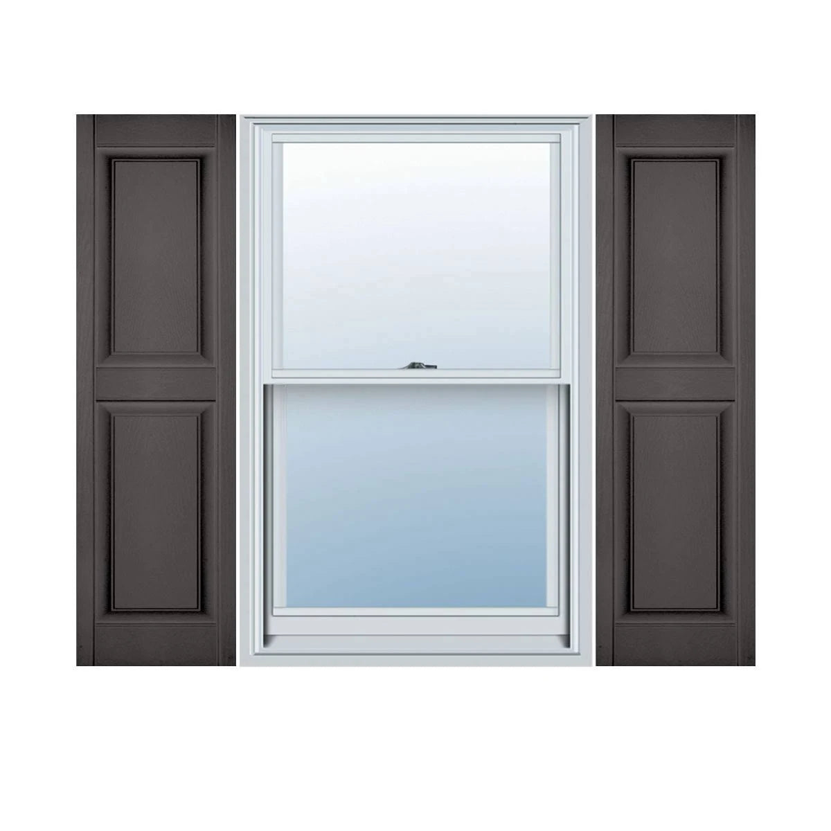 Tuxedo Grey Vinyl Raised Panel Shutters, Per Pair Q629666
