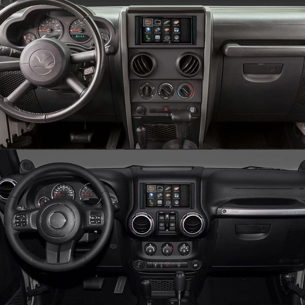 6.8” Double Din Complete Radio Kit Package with Touchscreen Radio, Dash Kit, Can Bus Interface, Camera Input and Antenna Adapter M93786