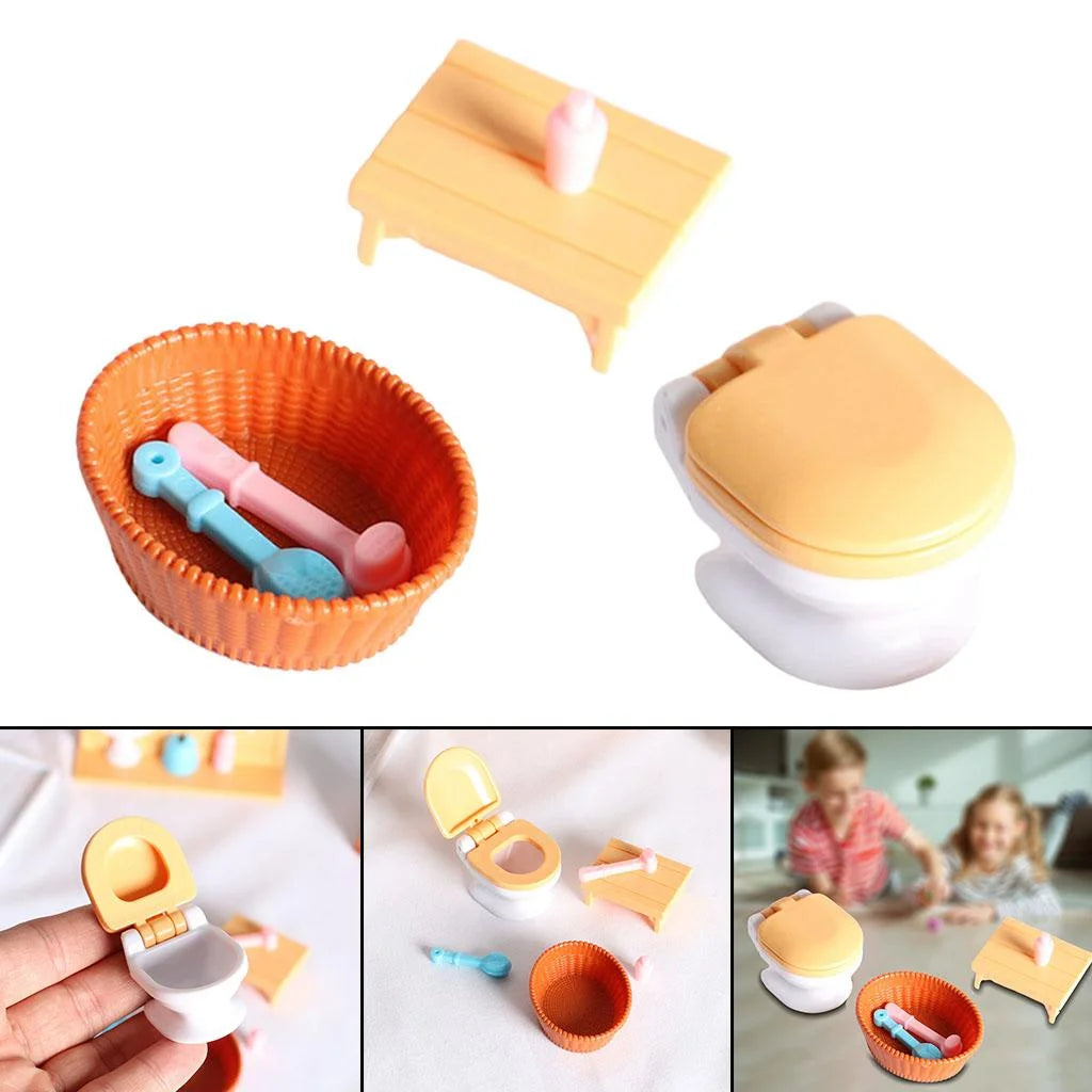 1:12 Dollhouse Modern Bathroom Bathtub Toilet Miniatures Y871