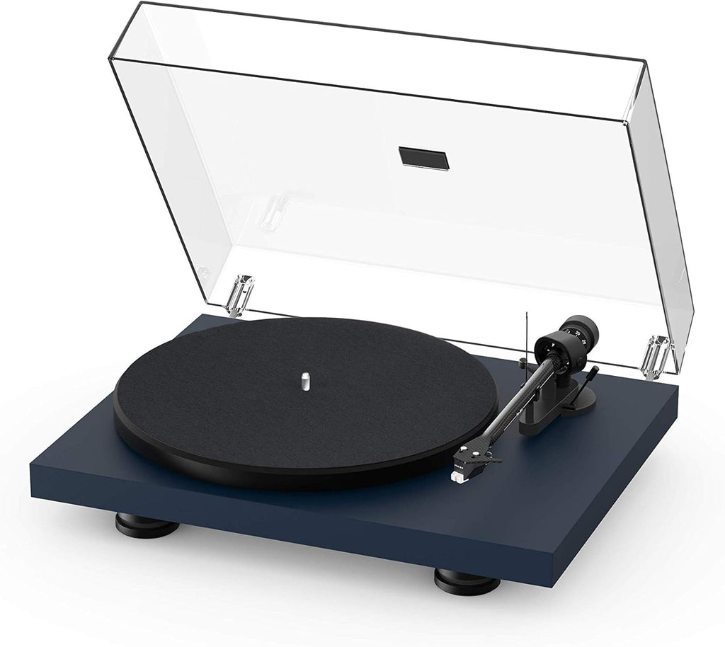 Satin Steel Blue Turntable with Carbon Fiber Tonearm X27616