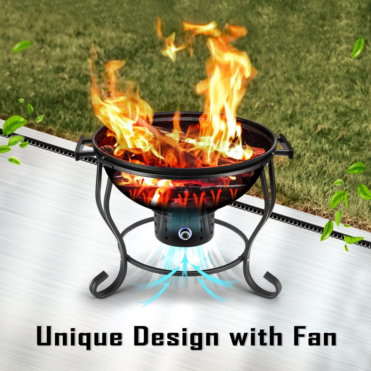 2 in 1 Wood Burning Fire Pit with Grill F139719