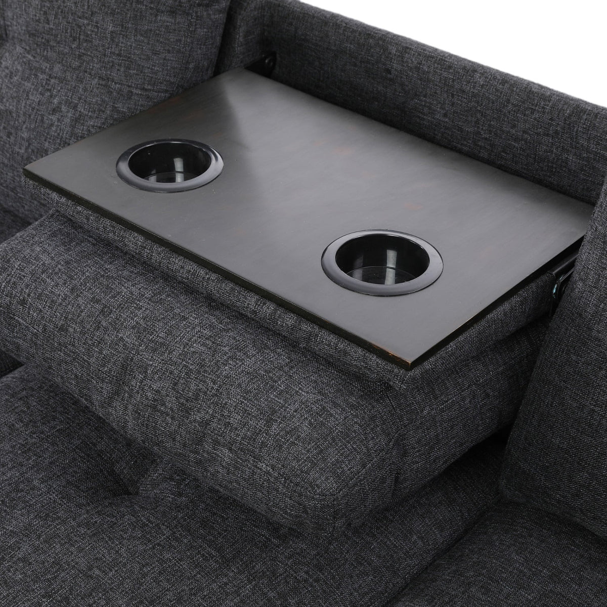 Black Grey Linen 2-Piece Sofa C883623