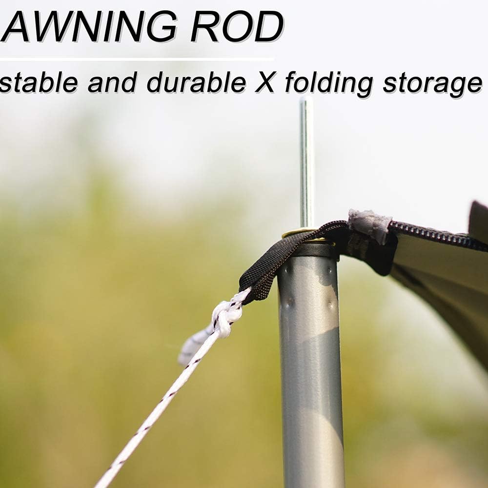 Adjustable Steel Tent Tarp Poles, Pack of 2 D1143