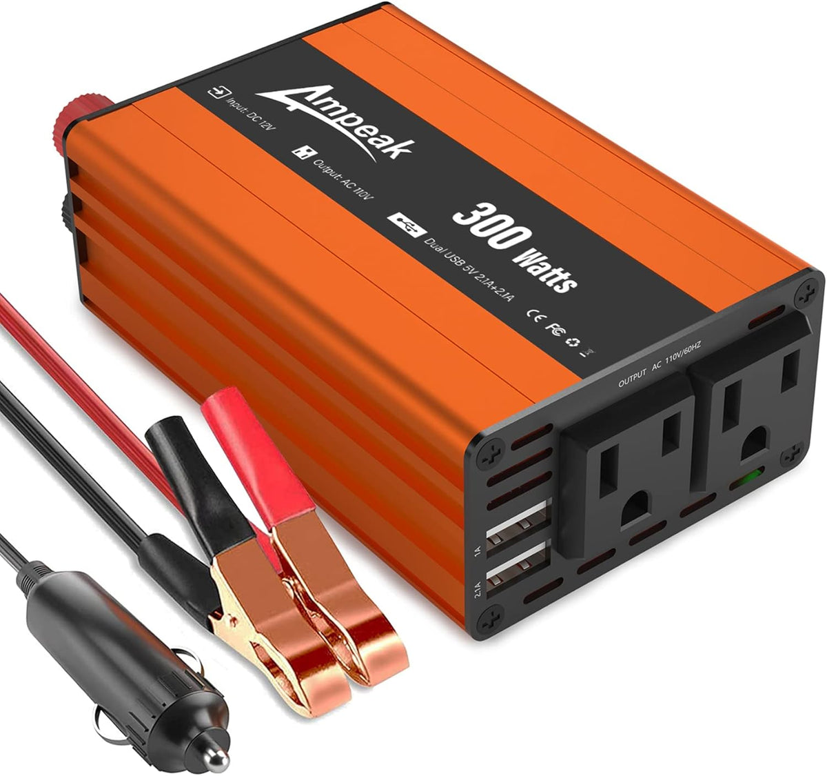 1000W Power Inverter 12V to 110V DC to AC Converter with 3 AC Outlets Y43259