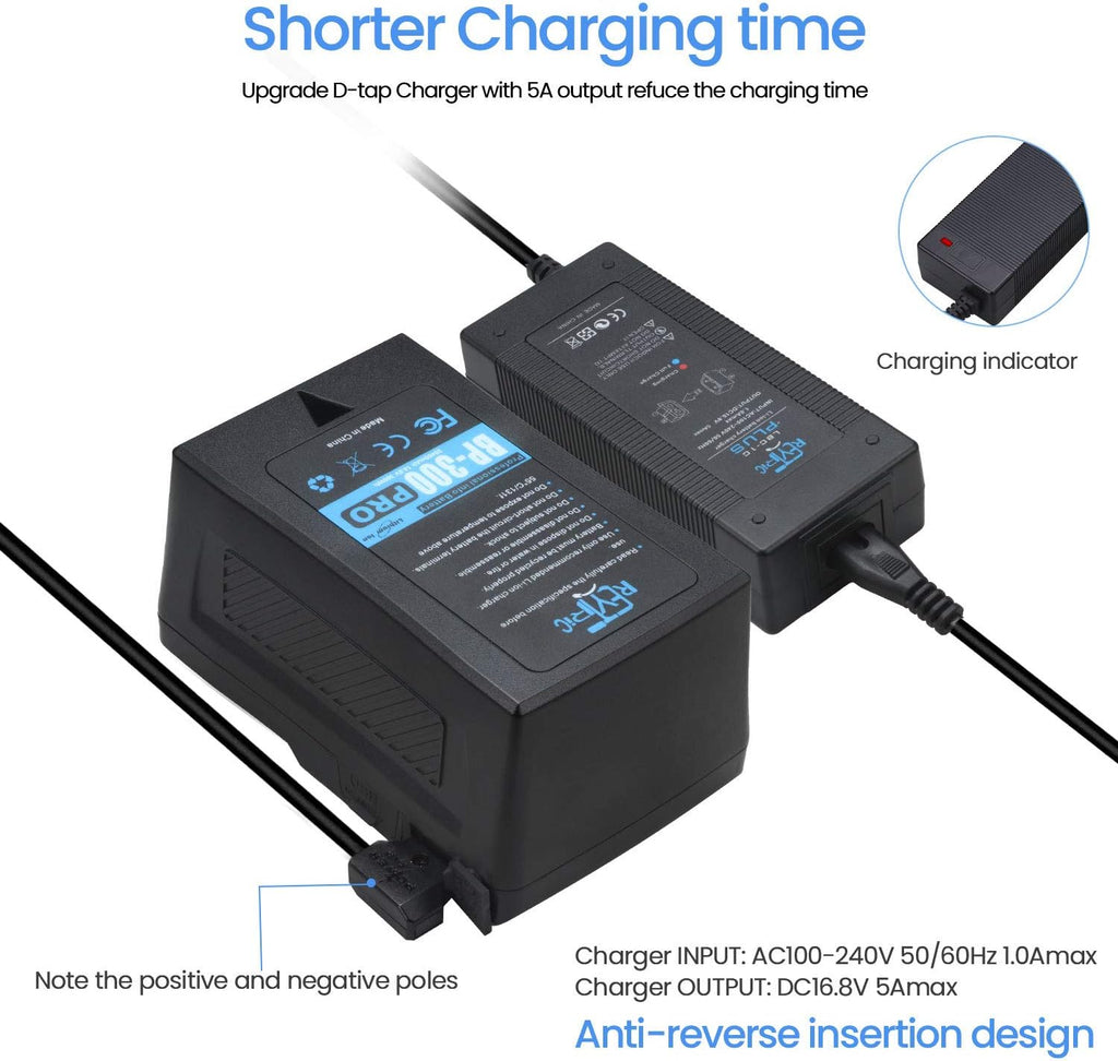 300Wh V Mount Battery with 5A Output D-Tap Charger and D-Tap Cable K9057