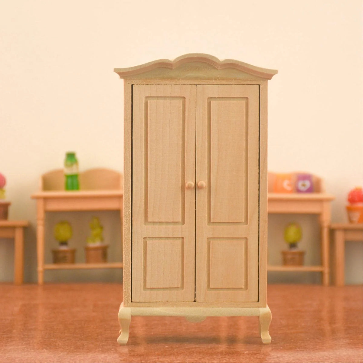 Vintage 2 Doors Wardrobe Dollhouse Furniture Miniature Model S36175