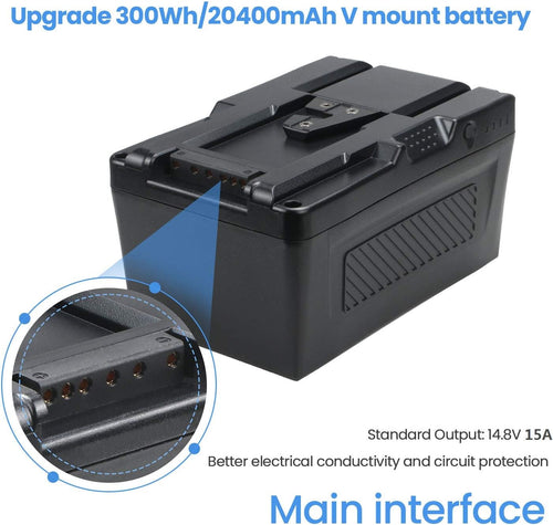 300Wh V Mount Battery with 5A Output D-Tap Charger and D-Tap Cable K9057
