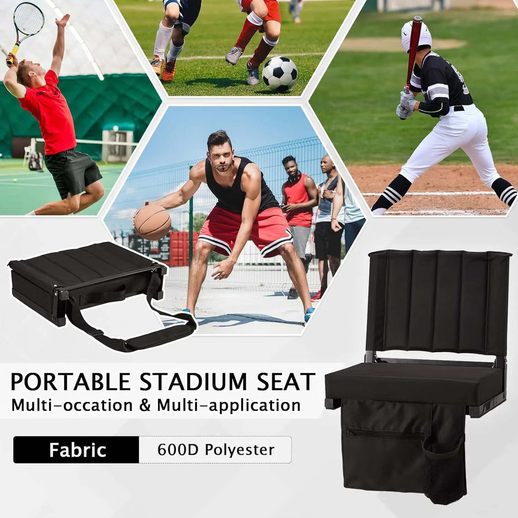Padded Foldable Stadium Seat with Cup Holder B8076