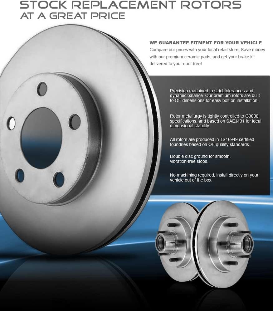 6 Lug Brake Disc Rotors with Ceramic Brake Pads O5443