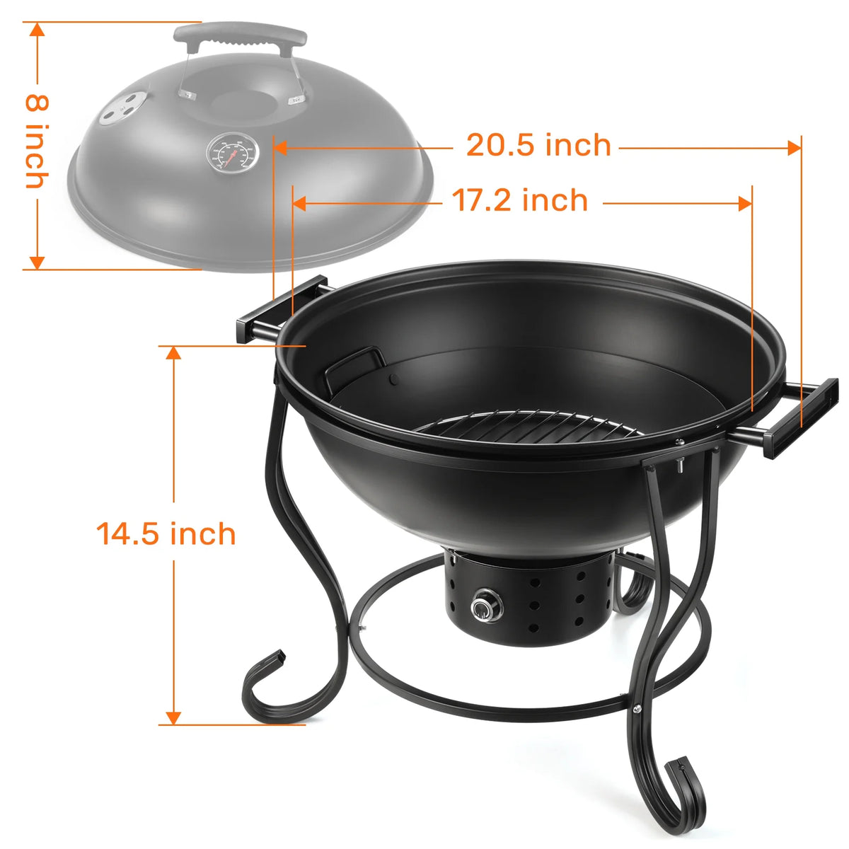 2 in 1 Wood Burning Fire Pit with Grill F139719