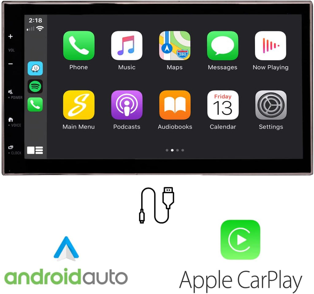 6.8” Double Din Complete Radio Kit Package with Touchscreen Radio, Dash Kit, Can Bus Interface, Camera Input and Antenna Adapter M93786