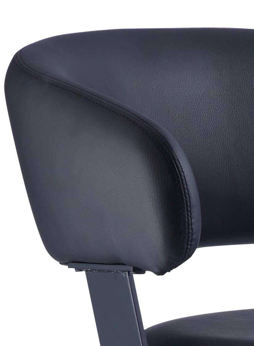 Black Faux Leather Adjustable Height Bar Stool N959