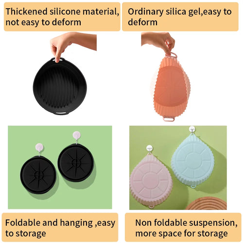 2 Pack 7.5 inch Reusable Non-Stick Silicone Air Fryer Liners O260