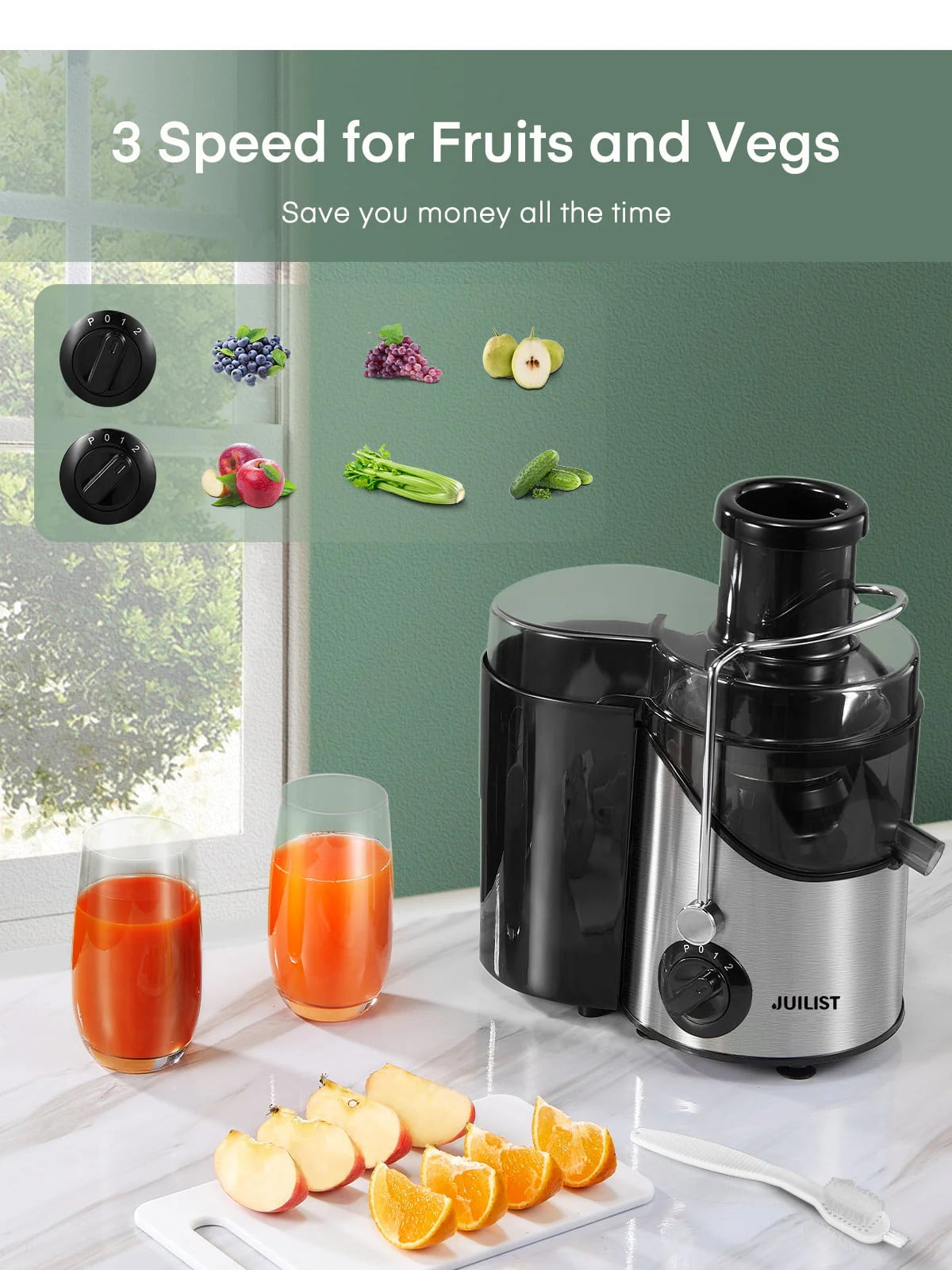 Black Juicer Machine with 3 Feed Chute S193880
