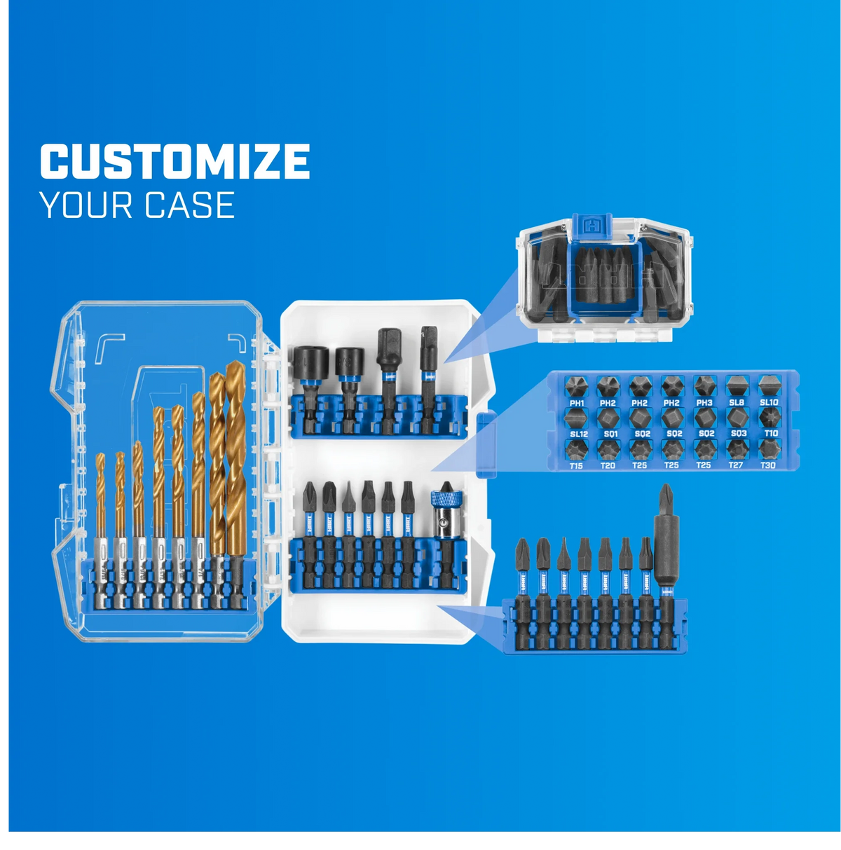 175-Piece Assorted Drill and Drill Bit Set with Storage Case T4681