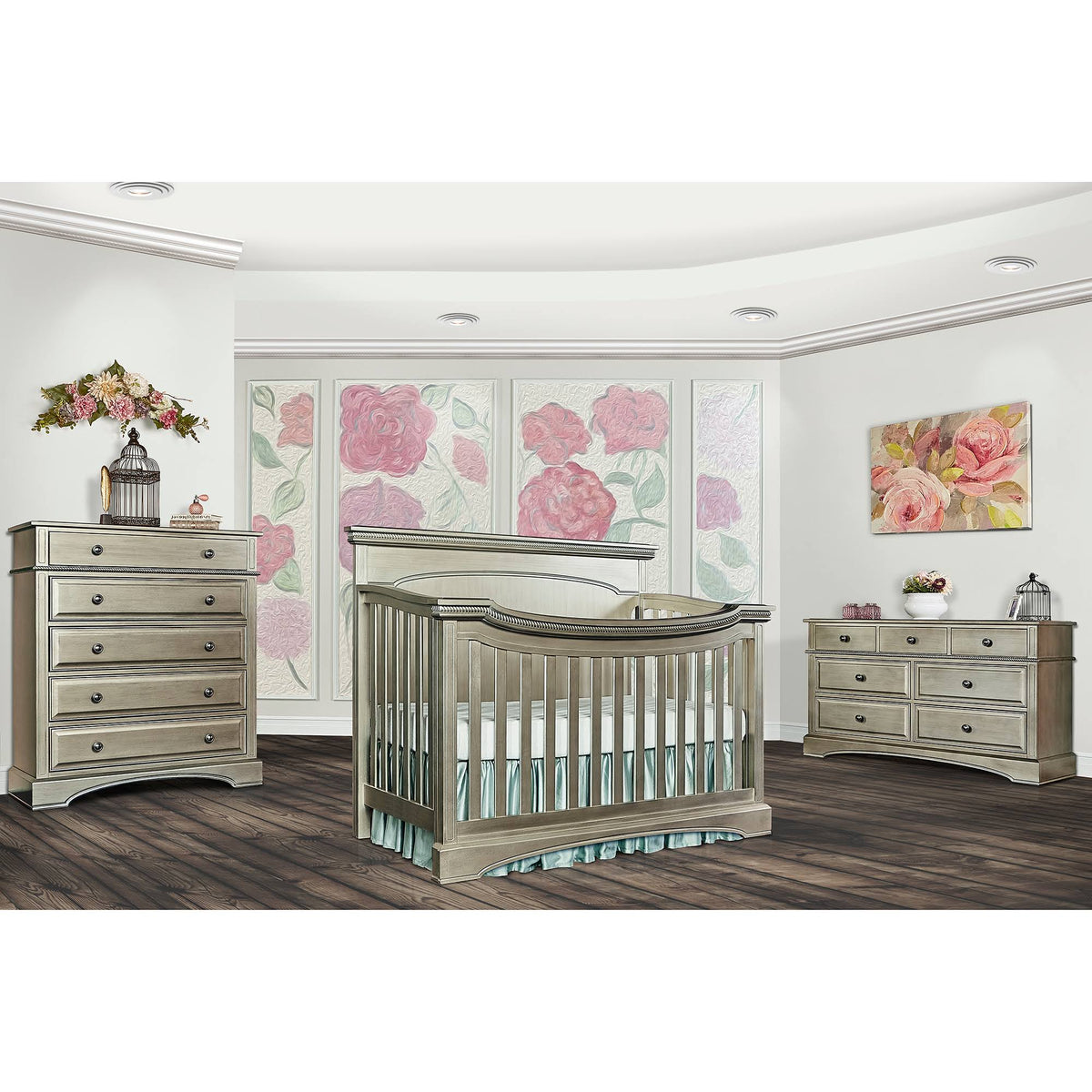 Antique Bronze Flat Top Convertible Crib R232314