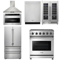 30 Propane Gas Range, Range Hood, Microwave, Refrigerator, Dishwasher, Wine Cooler N200556