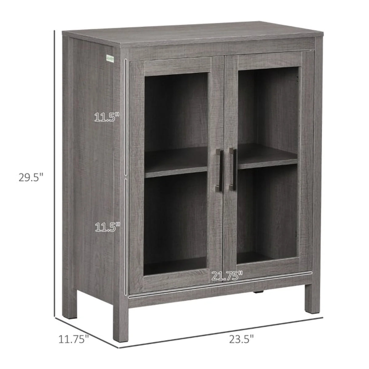 Gray Wooden Bathroom Floor Cabinet Q881616