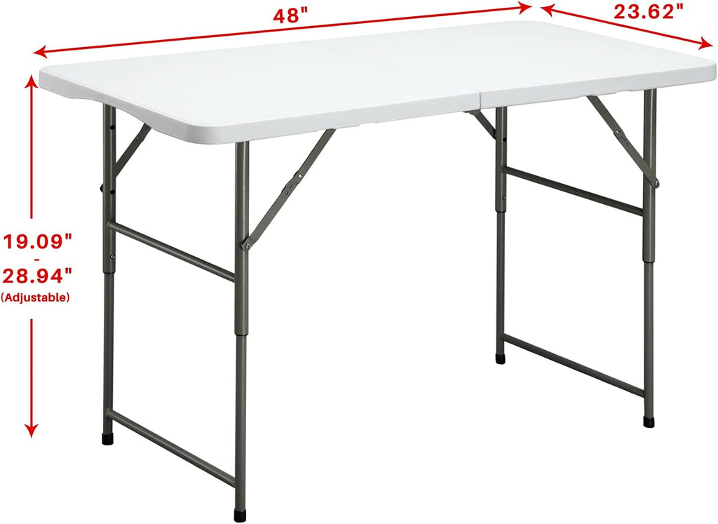 White 4ft Bi-Folding Plastic Dining Table P67841