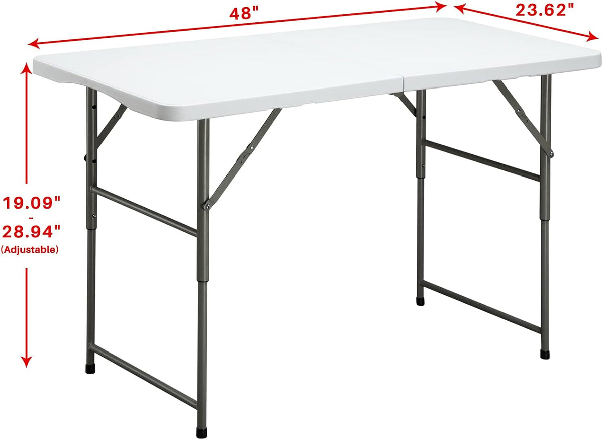 White 4ft Bi-Folding Plastic Dining Table P67841