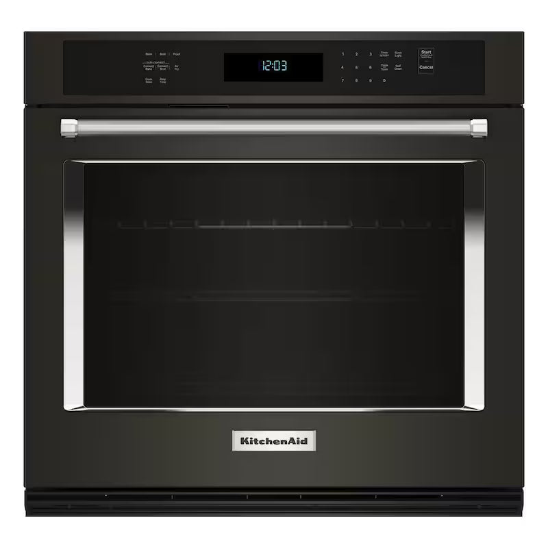 27 in. Single Electric Wall Oven with Convection Self-Cleaning in Black Stainless Steel F934605