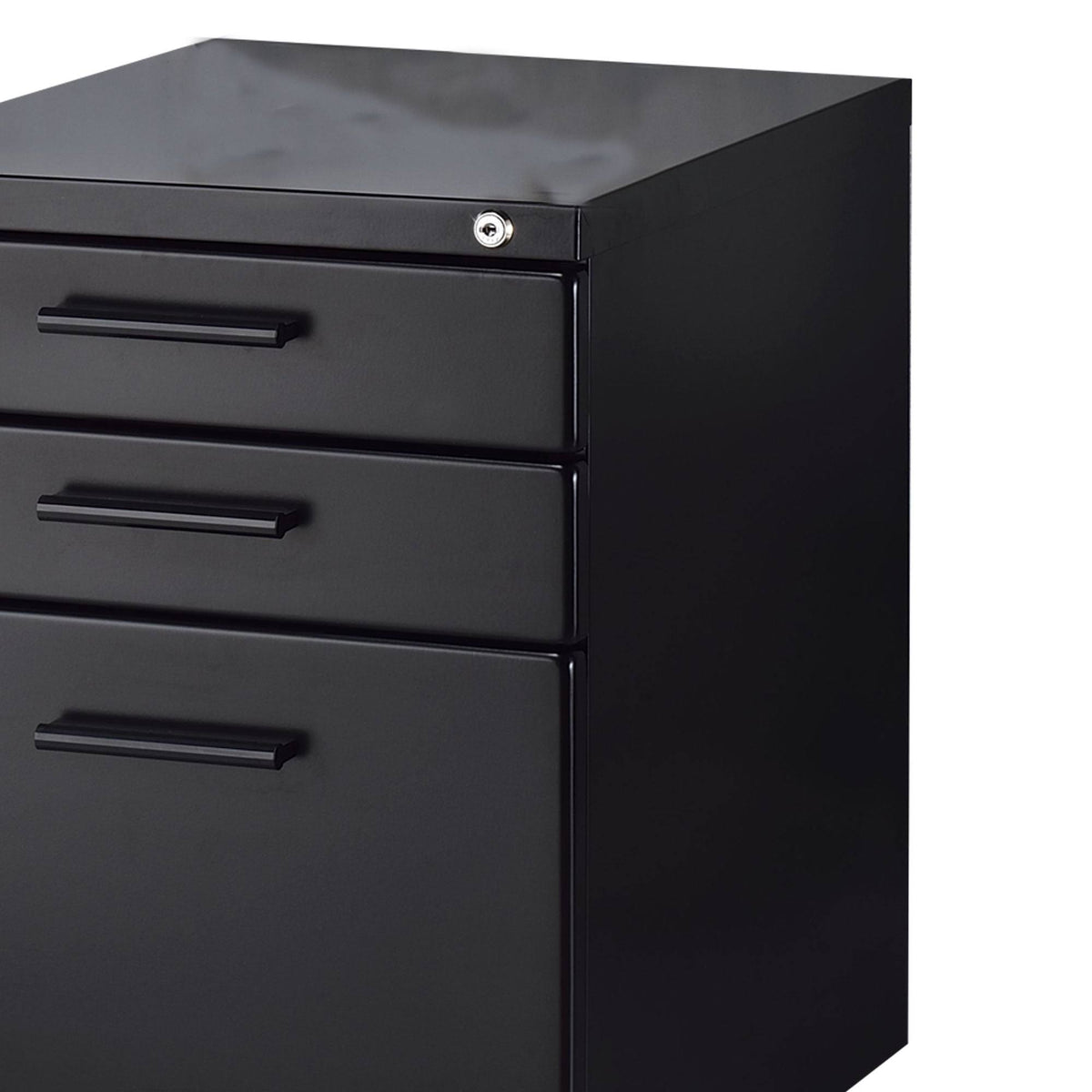 Black File Cabinet with Lock System and Caster Support X6710