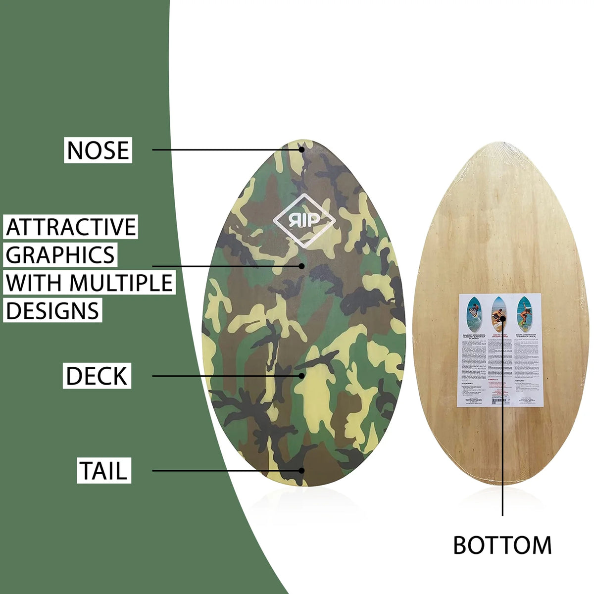 37" Camouflage Wooden Skimboard Y381846