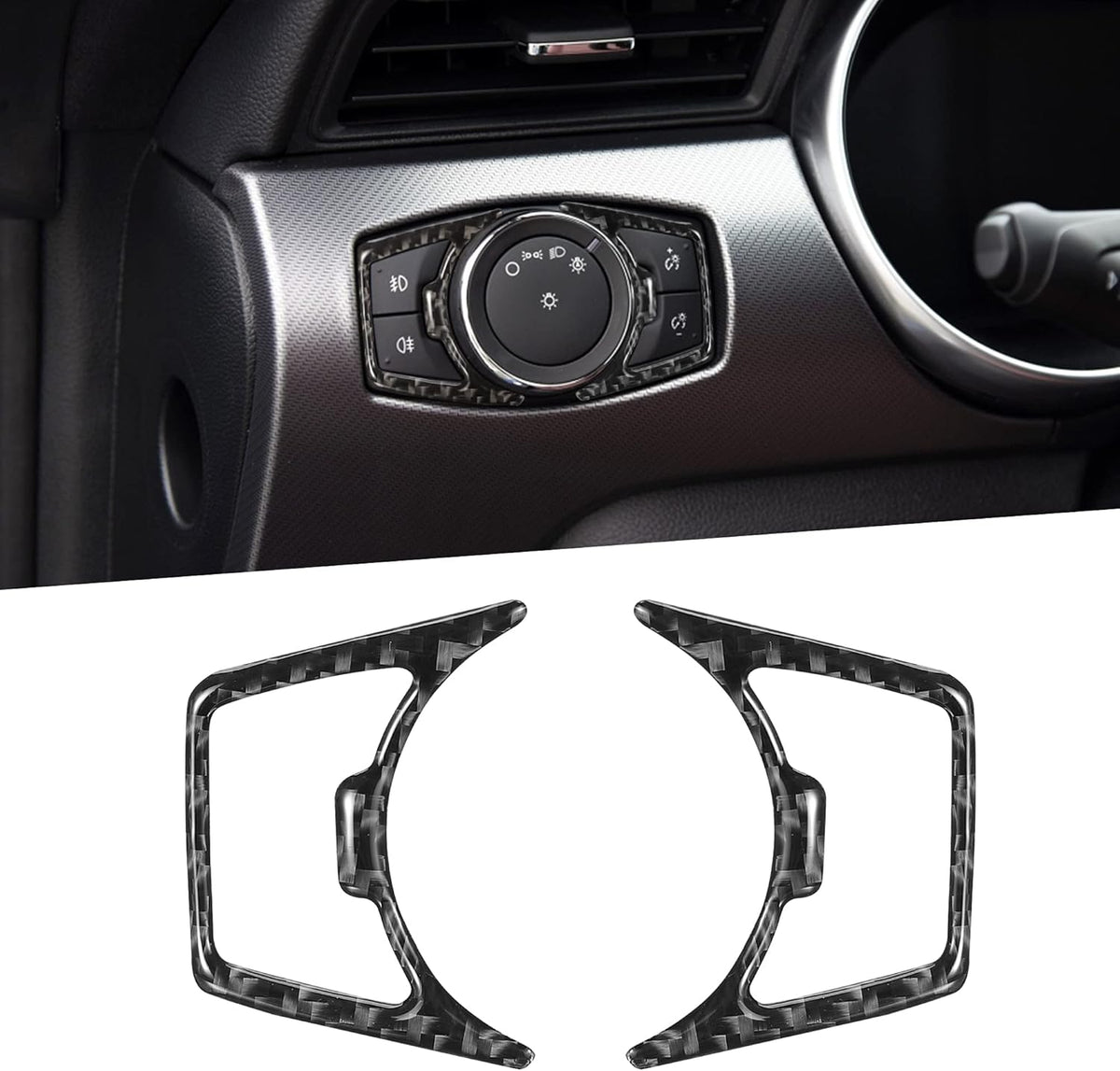 Carbon Fiber Center Console Gear Shift Frame Cover Trim Stickers 4Pcs S56986
