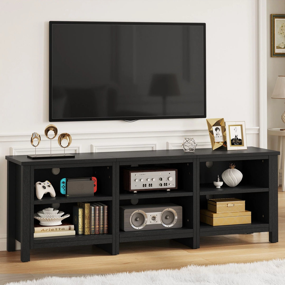 Black 70-inch Modern TV Stand Q101751