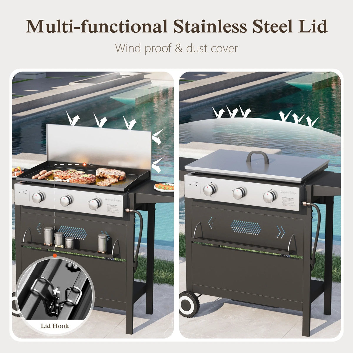 3-Burner Propane Gas Griddle M374281
