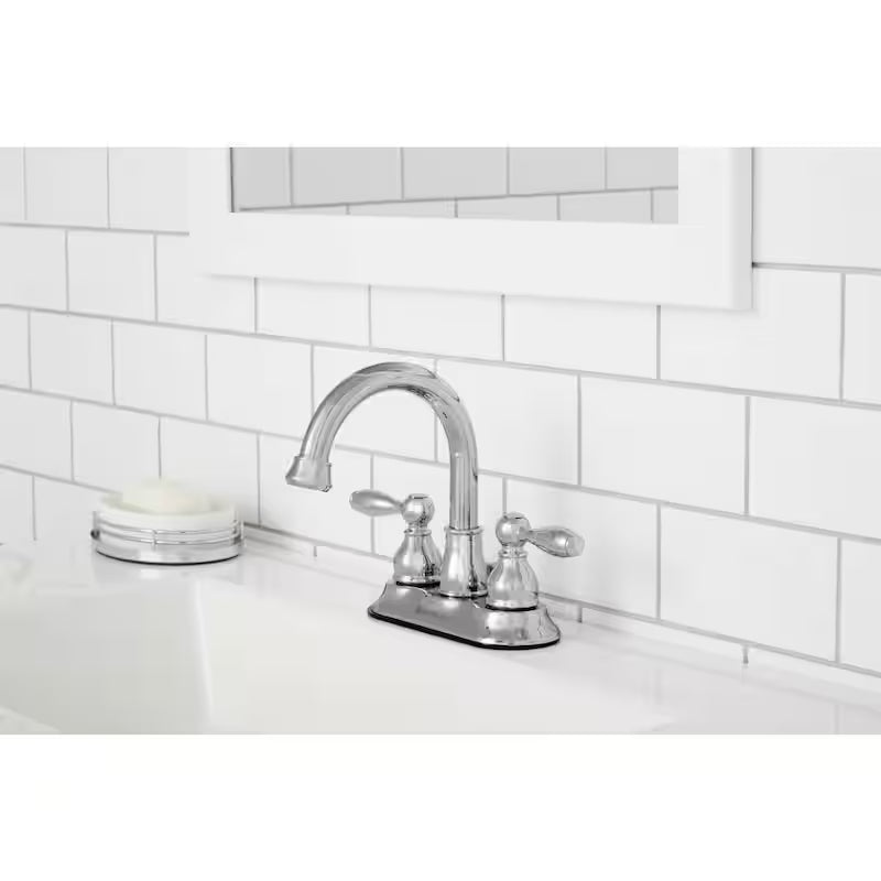 2-Handle High-Arc Centerset Bathroom Faucet in Polished Chrome O34891