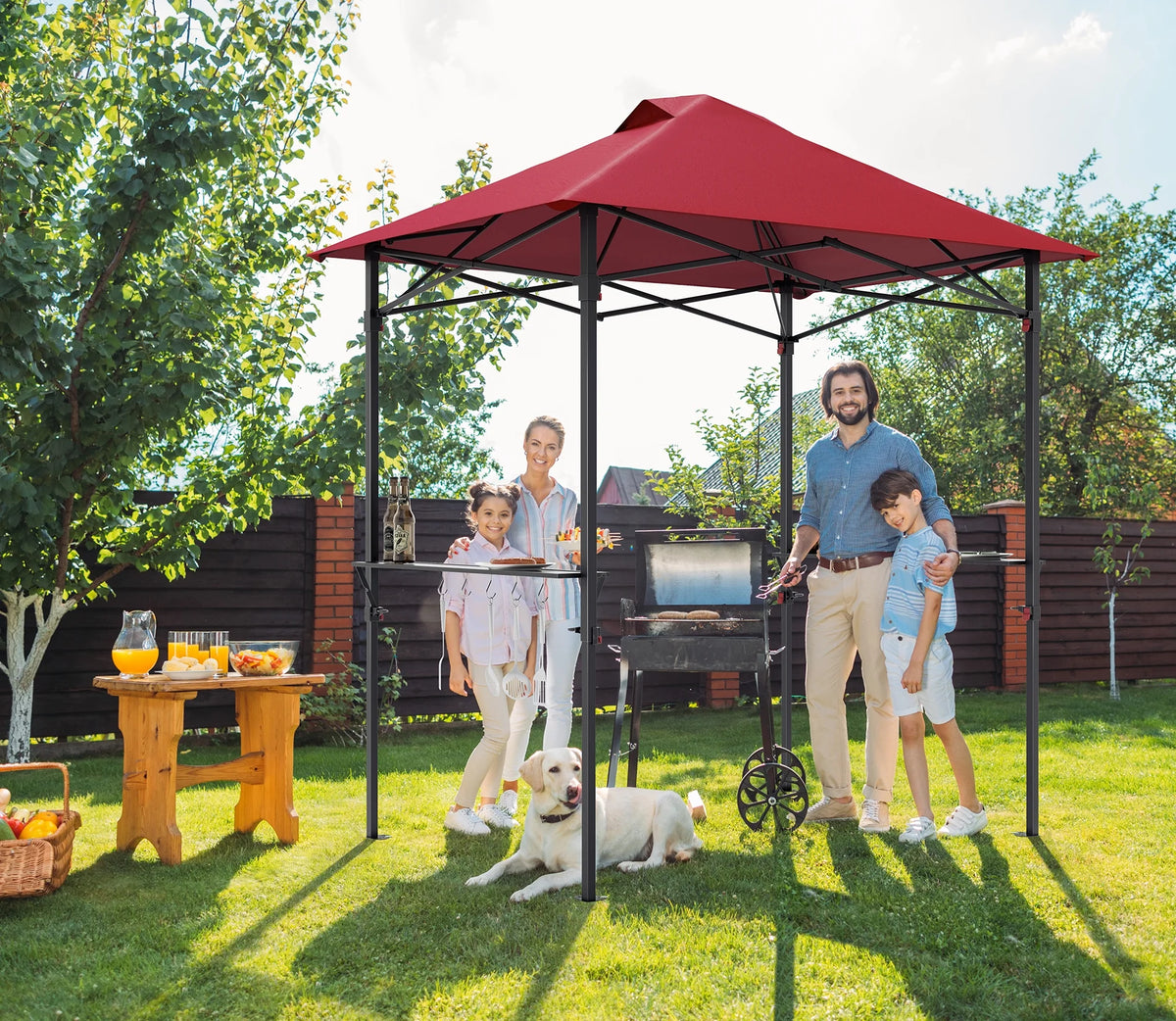 Burgundy Pop up Grill Gazebo S931
