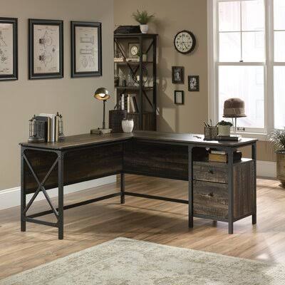 Carbon Oak L-Shape Executive Desk M566978