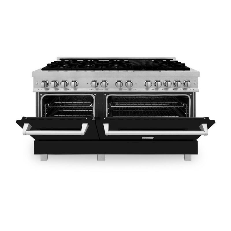 9 Burner Double Oven Dual Fuel Range with Black Matte Door I509847