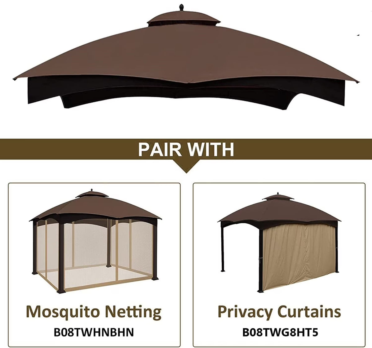 10X12 Replacement Canopy Roof for Gazebo M567826