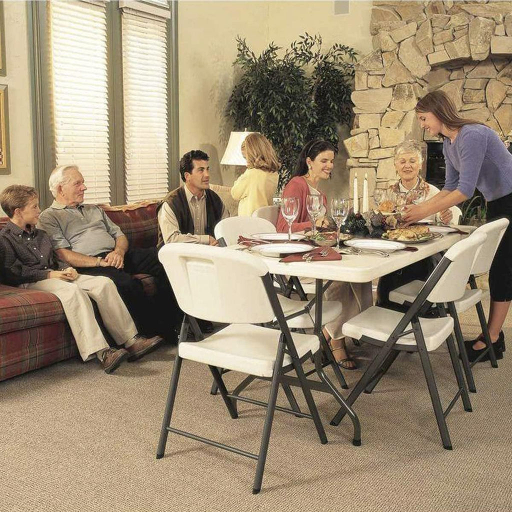 6 ft Plastic Folding Table with Carrying Handle S866170
